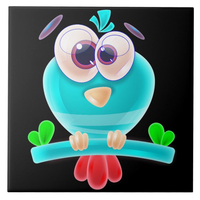 Funky Birdie Groove Fliese (Vorderseite)