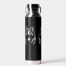 Funky Black and White Wolf Face Kopfskizze