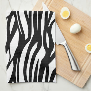 Funky Black and White Zebra Print Geschirrtuch