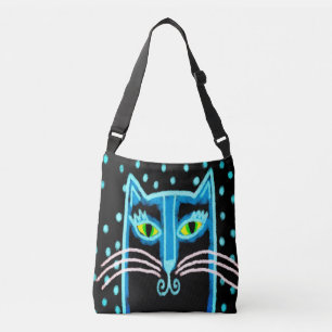 Funky Black Cat Tote Bag Tragetaschen Mit Langen Trägern