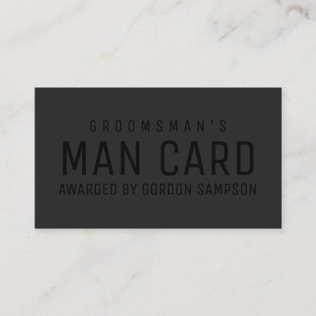 Funky Black Mariage Groomsman Proposition Carte Ho (Devant)