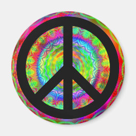 Funky Black Peace Sign Magnet