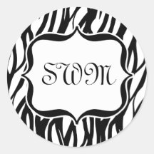 Funky Black/White Zebra Monogram
