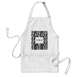 Funky Black/White Zebra Monogram Schürze