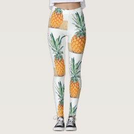 Funky Blassgelbe Ananas-Leggings Leggings