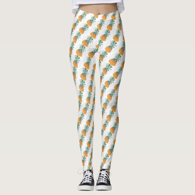 Funky Blassgelbe Ananas-Leggings Leggings (Vorderseite)