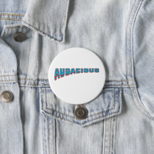 Funky Blau/Rote Vokabeln - Kühn im Retro-Stil Button