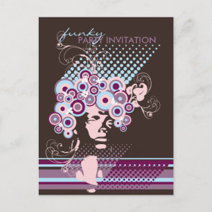 Funky Bloom Hair *03 Party Einladung Postkarte
