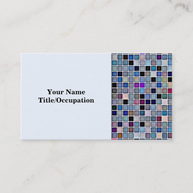Funky Blue "Bathroom Tiles" Muster Visitenkarte (Vorderseite)