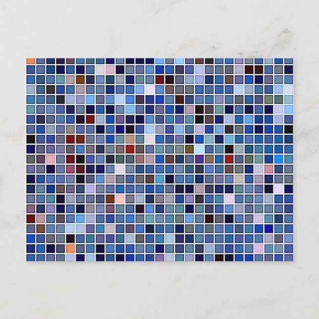 Funky Blue 'Bathroom Tiles' Postkarte (Vorderseite)