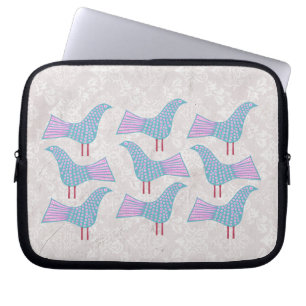 Funky Blue Birds Laptop Ipad Hülle Tasche