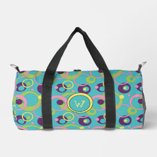 Funky Blue Circles Duffle Bag