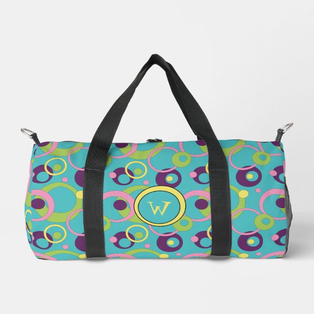 Funky Blue Circles Duffle Bag (Vorderseite)
