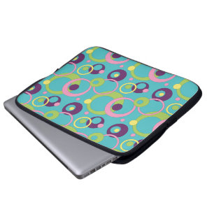 Funky Blue Circles Laptop-Hülle Laptopschutzhülle