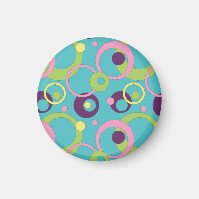 Funky Blue Circles Magnet (Vorne)