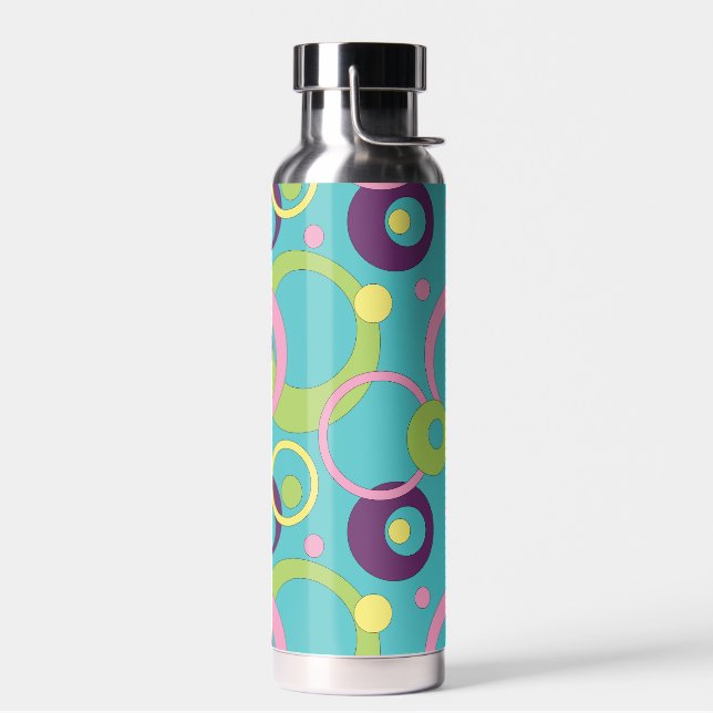 Funky Blue Circles Trinkflasche (Links)