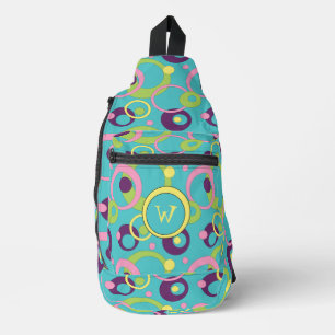 Funky Blue Kreise Crossbody Bag