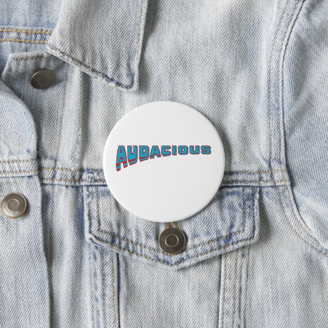 Funky Blue/Red Vocabulary-Audacious Retro Style Button (Beispiel)
