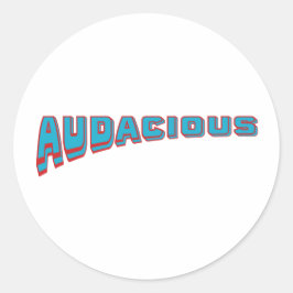 Funky Blue/Red Vocabulary-Audacious Retro Style Runder Aufkleber