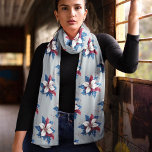 Funky Blue Red White Poinsettia Chiffon Scarf Schal<br><div class="desc">Eine Sammlung schöner Schals mit Funky Poinsettias in verschiedenen Farben mit passendem Hintergrund. Sehr elegant als Geschenk oder für sich selbst.</div>