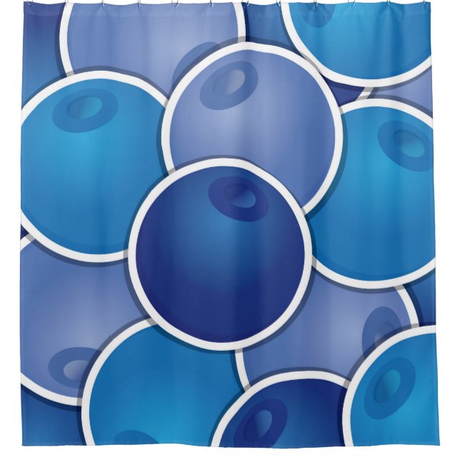 Funky Blueberry Duschvorhang (Vorderseite)