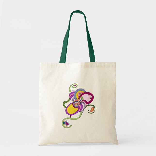 Funky Blume Abstrakt Illustration Tragetasche (Vorne)