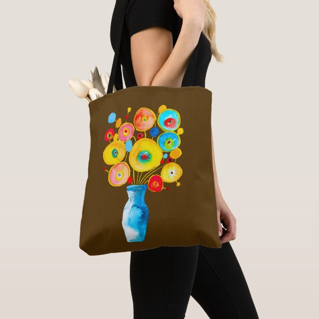 Funky Blume Aquarellkunst Tasche (Von Nahem)