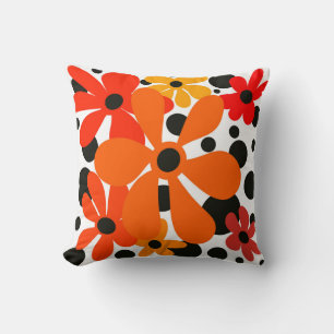 Funky Blume im Halloween-Farbkissen Kissen