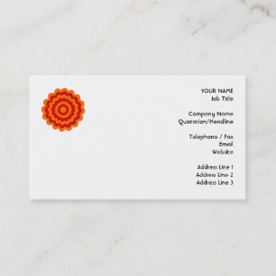 Funky Blume in Orange und in Rotem Visitenkarte