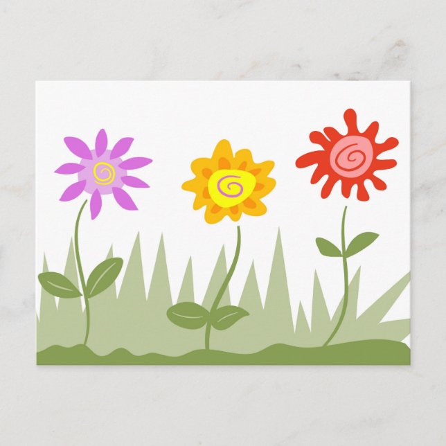 Funky Blume Postkarte (Vorderseite)