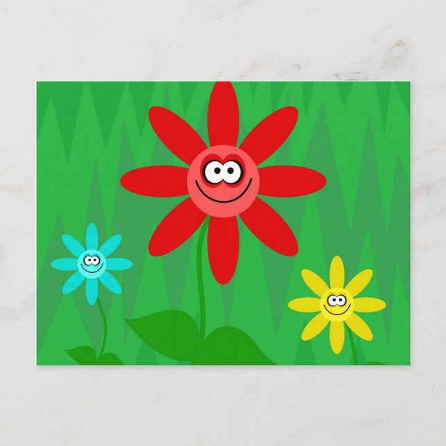 Funky Blume Postkarte (Vorderseite)