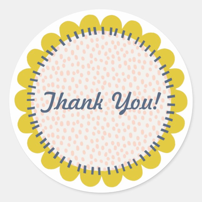 Funky Blume Runder Aufkleber (Vorderseite)