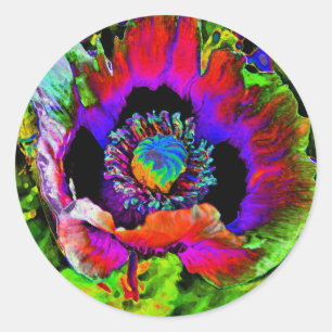 Funky Blume Runder Aufkleber