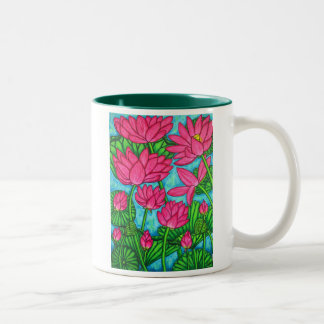 Funky Blumen - Lotos-Kaffee-Tasse Zweifarbige Tasse