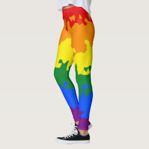 Funky Boho Abstrakte Schwule Regenbogen-Mosaik-Fla Leggings