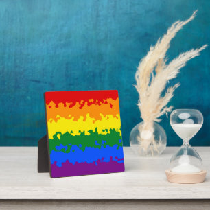 Funky Boho abstrakte schwule Regenbogen-Mosaik-Pri Fotoplatte