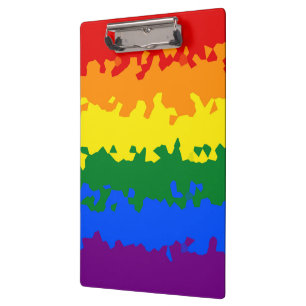 Funky Boho Abstrakte Schwule Regenbogen-Mosaik-Pri Klemmbrett