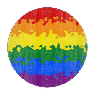 Funky Boho Abstrakte Schwule Regenbogen-Mosaik-Pri Schneidebrett