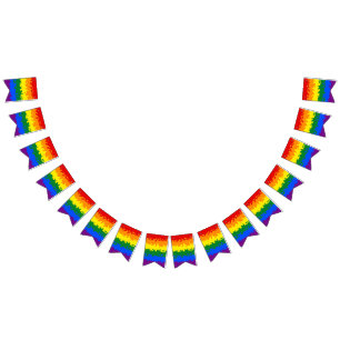Funky Boho Abstrakte Schwule Regenbogen-Mosaik-Pri Wimpelkette