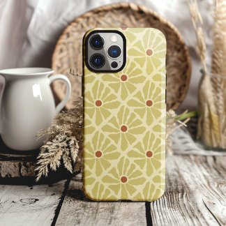 Funky Boho Hand Drawn Blume Mustard Yellow Case-Mate iPhone 14 Hülle