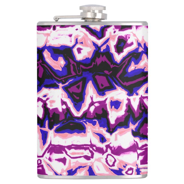 Funky Boho Retro Marbled Stripes Genderfluid Prix Flachmann (Vorderseite)