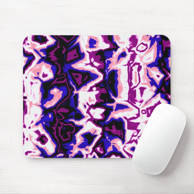 Funky Boho Retro Marbled Stripes Genderfluid Prix Mousepad (Mit Mouse)