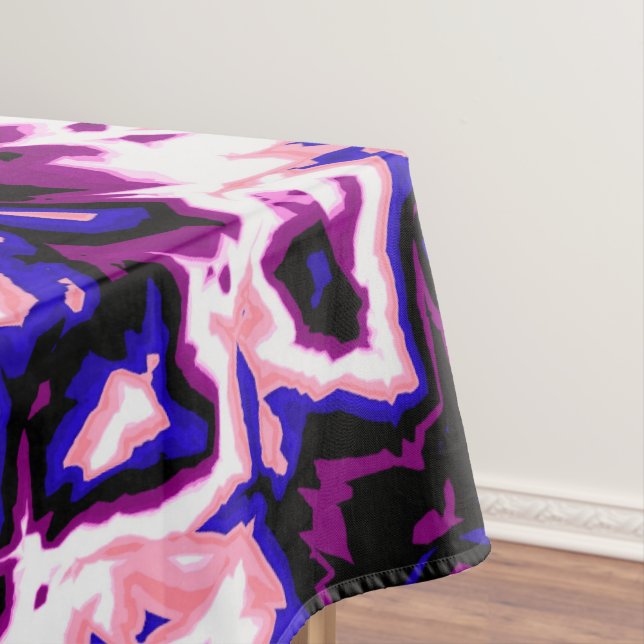 Funky Boho Retro Marbled Stripes Genderfluid Prix Tischdecke (Beispiel)