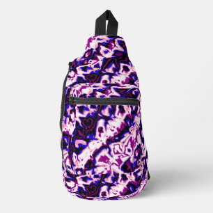 Funky Boho Retro Marmorierte Streifen Genderfluid  Crossbody Bag
