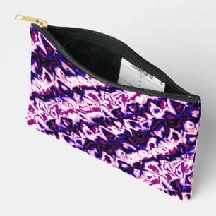Funky Boho Retro Marmorierte Streifen Genderfluid  Zubehörtasche