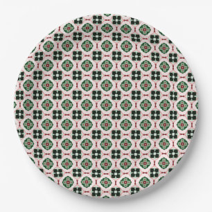 Funky Boho Retro Süßer Abstrakter Weihnachtsmuster Pappteller