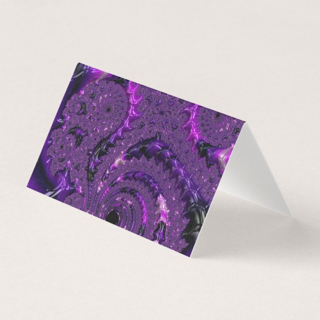 Funky Bold Boho Lila digitales Abstraktes Fraktal (Vorderseite)
