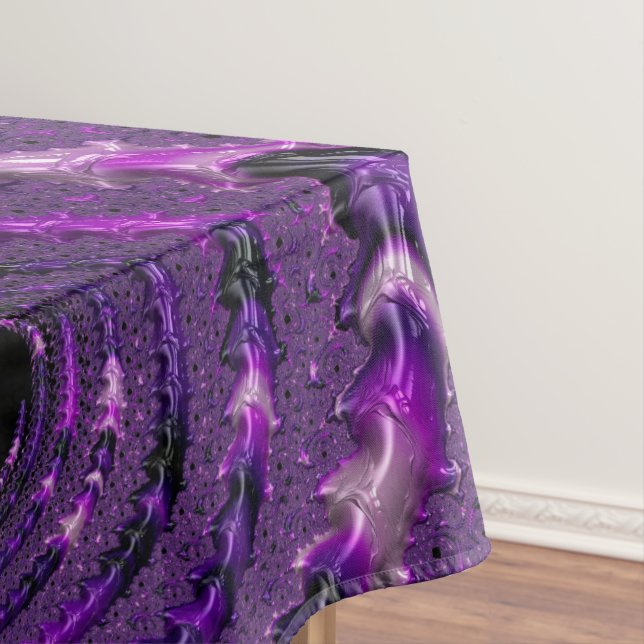 Funky Bold Boho Lila digitales Abstraktes Fraktal Tischdecke (Beispiel)