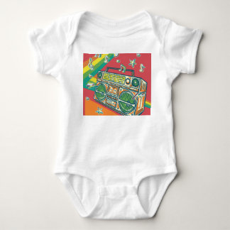 Funky Boom Box Farbiges Design Baby Strampler