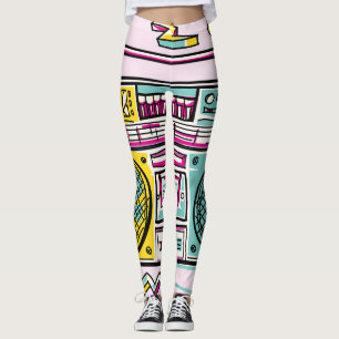 Funky Boombox Zeichne Design Leggings